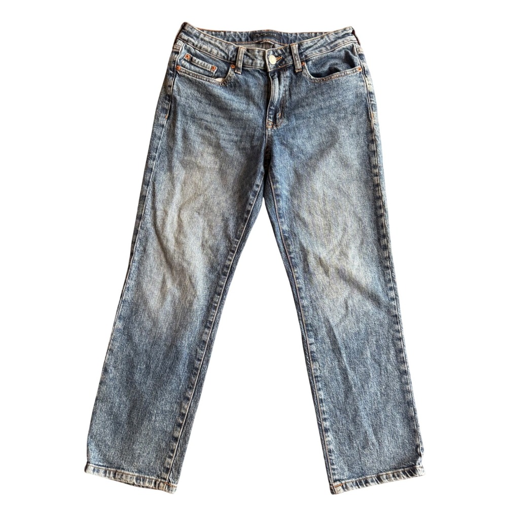Aeropostale Jeans Women 8 Regular Blue Mid Rise Ankle Straight Denim Medium Wash